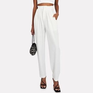 Ronny Kobo High Rise Straight Leg Trouser Pant White Tie bottom M
